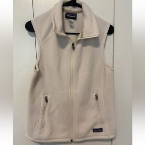 Patagonia Synchilla Vest Womens Size Medium White Full Zip Fleece Sleeveless